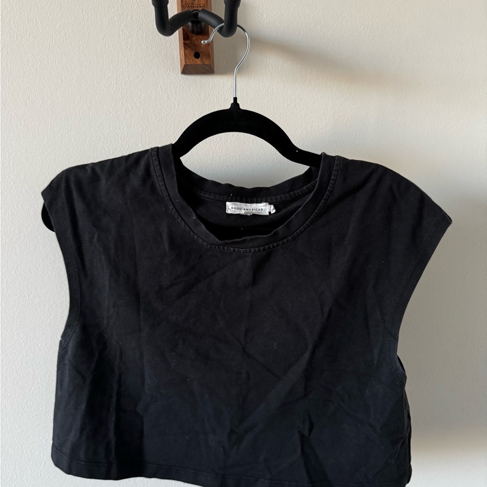Good American Black Crop Top